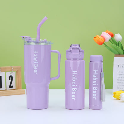 3Pcs Bottle Set With Straw