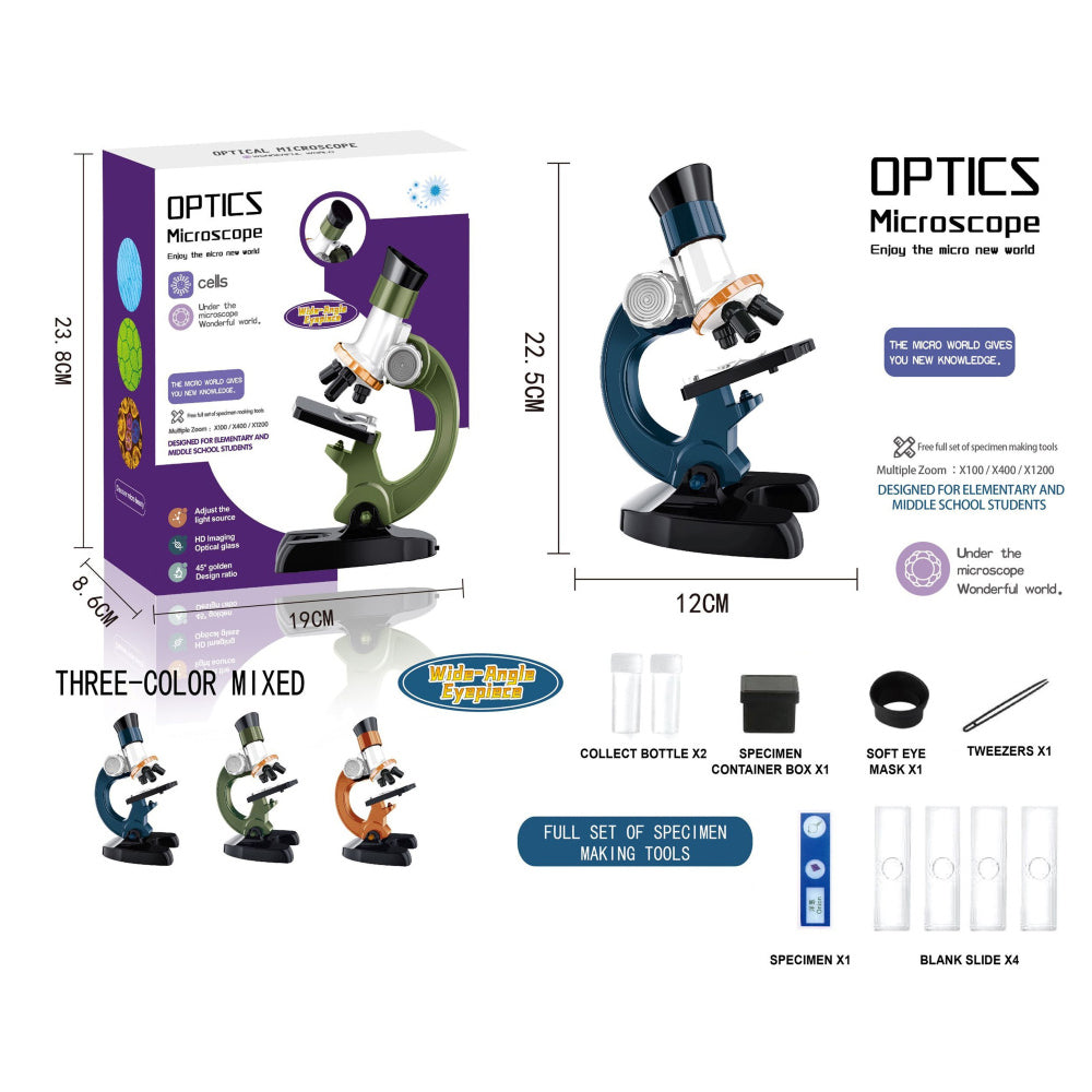 Optics Microscope For Kids - 1200 X Microscope Kit LZ8606 Madina Gift Box