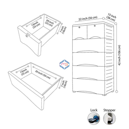 Happy Elephant 4+2 Drawer