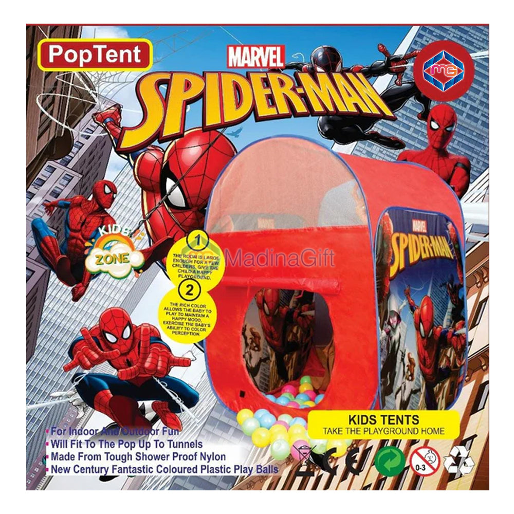 Spiderman Pop Tent House With 50 Pcs Soft Plastic Balls SP7803 - Madina Gift