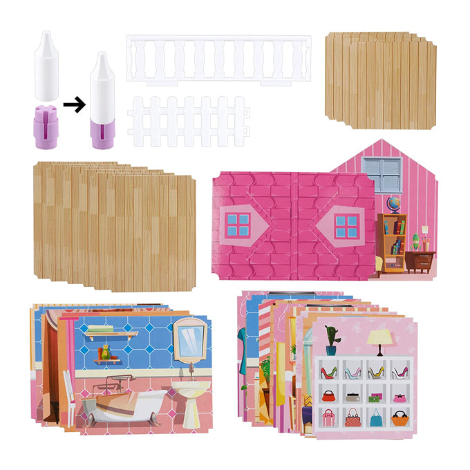 Dream Castle Big Doll House for Girls - 162 Pieces 3-Storey Villa Family DIY Accessories Assembly set