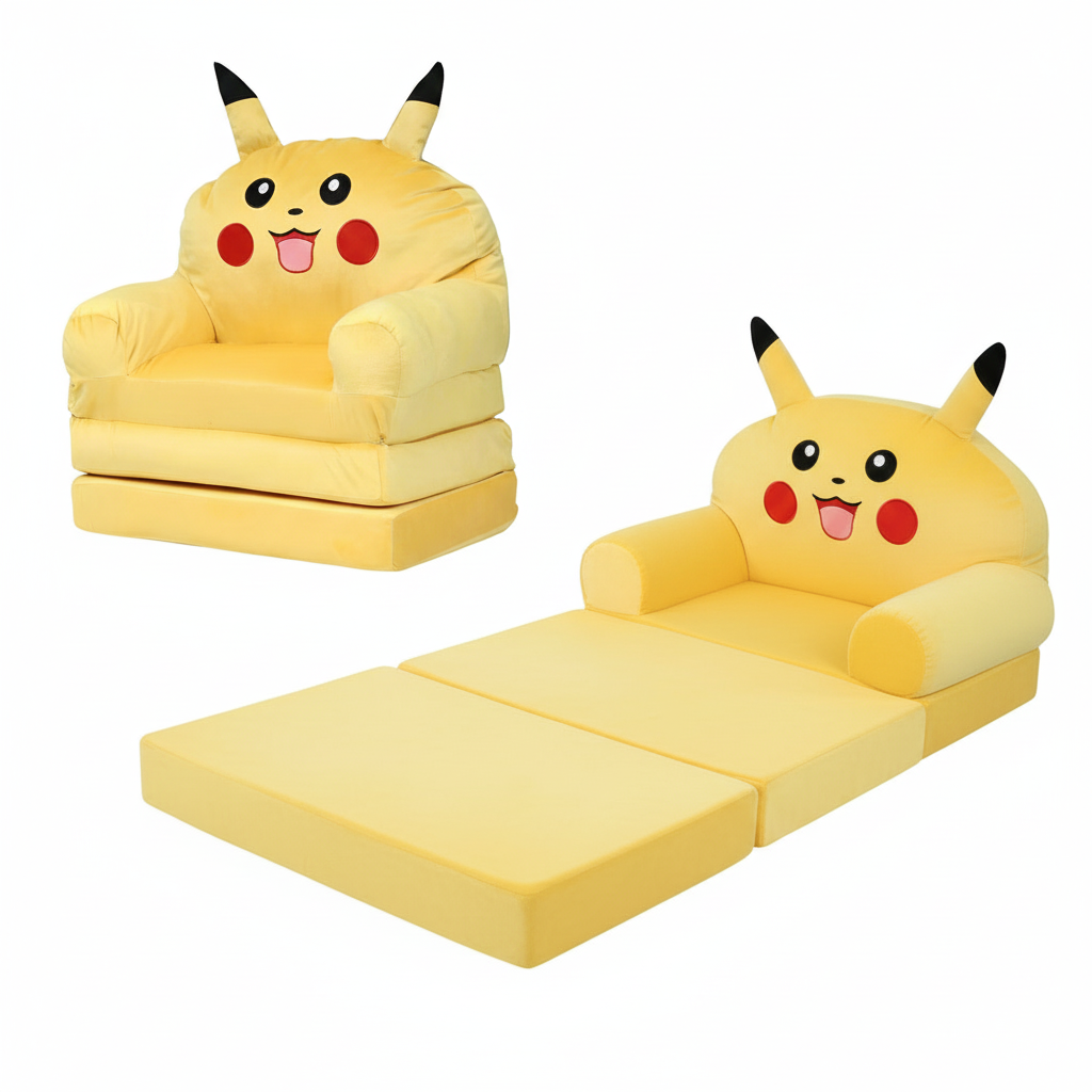 Pickachu Plush Baby Sofa Cum Bed For Kids Online in Karachi Pakistan Madina Gift