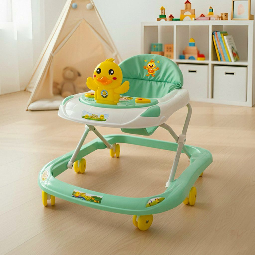 Playful Sea Green Chick Interactive Baby Walker Online in Karachi Pakistan madinagift.pk