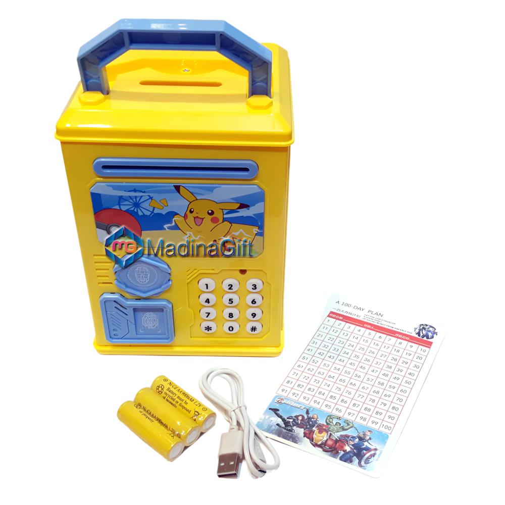 Pokemon Rechargeable ATM Money Safe Bank - Face Detector & Finger Print 306. Battery, USB Cord