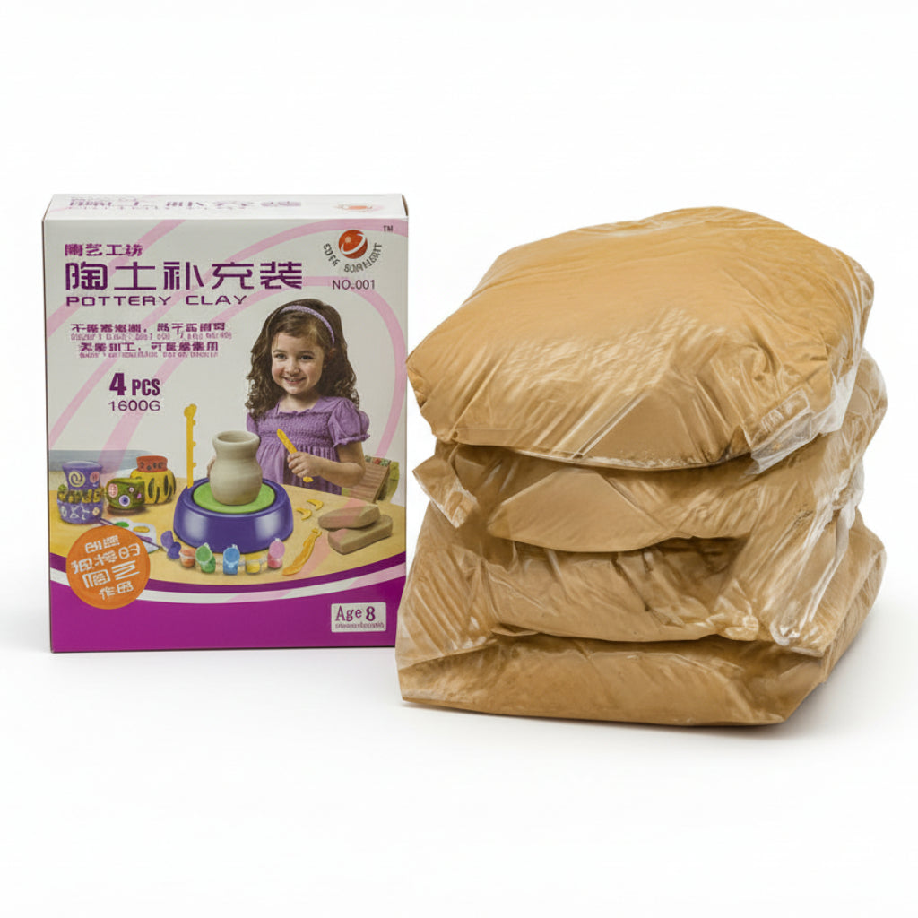 Pottery Clay Pack of 4 Pieces 1600 Grams For Pottery Wheel Play Set Online in Karachi Pakistan Madina Gift