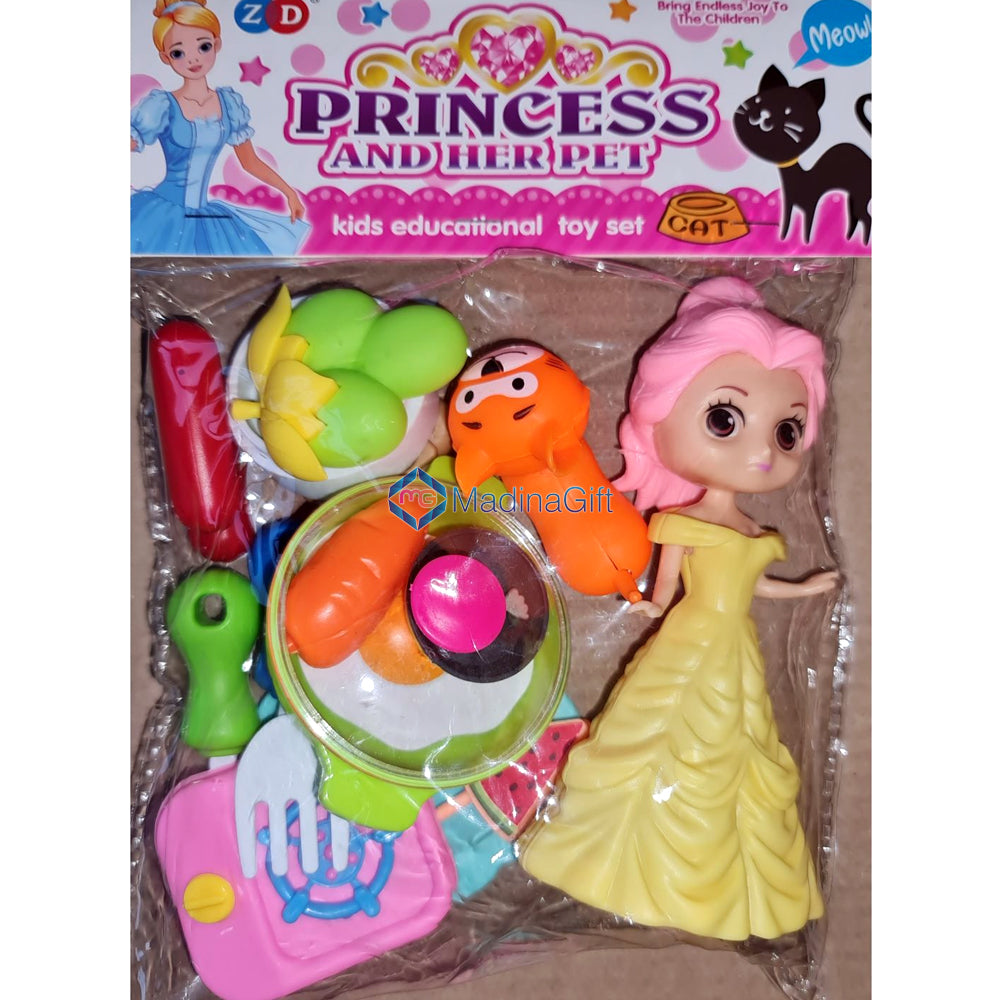 Doll Set - Princess & Her Per Cat - Assorted Play Sets 893-534 ABC - Madina Gift - www.madinagift.pk