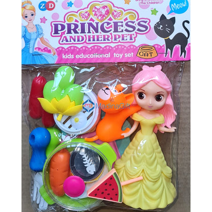 Doll Set - Princess & Her Per Cat - Assorted Play Sets 893-534 ABC - Madina Gift - www.madinagift.pk