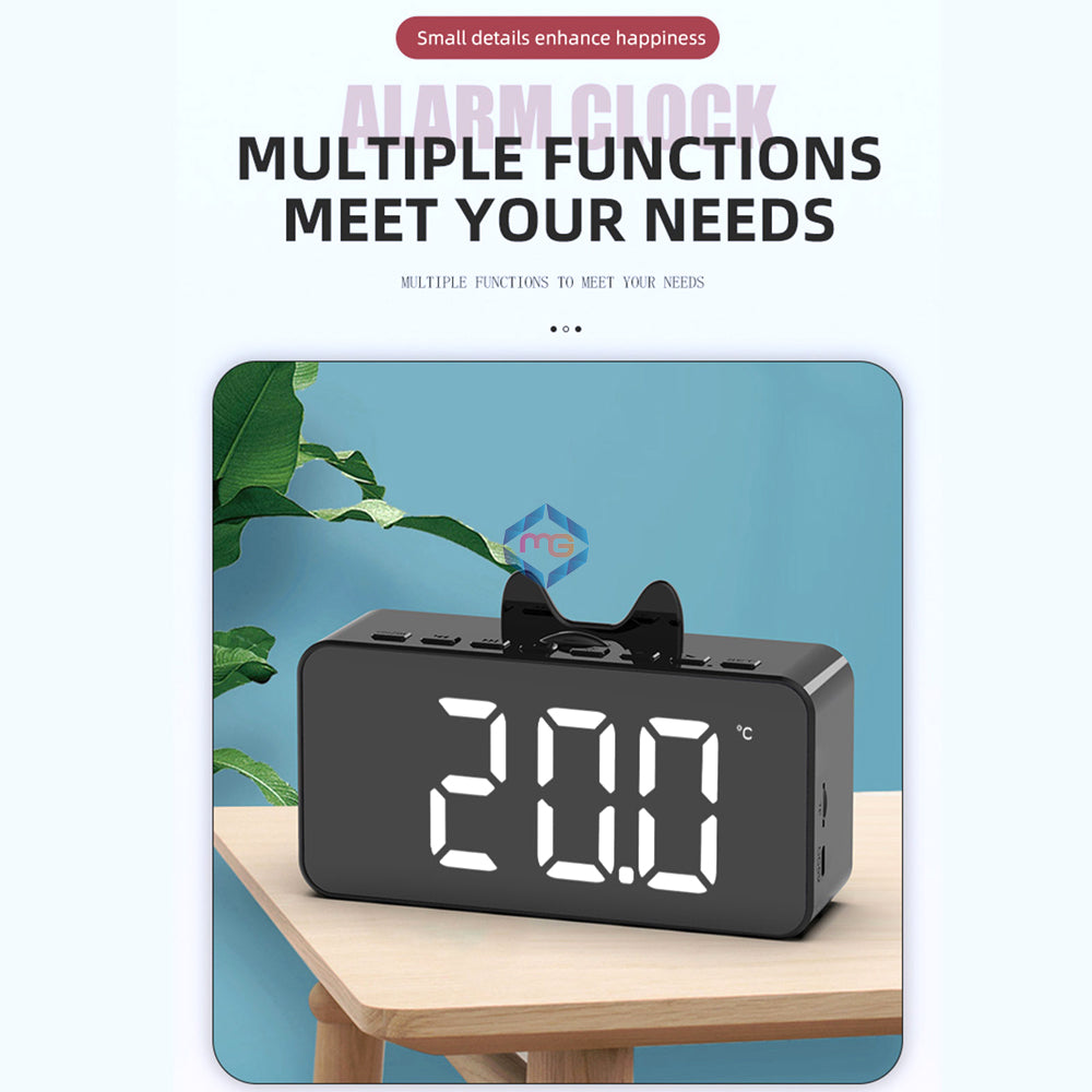 Bluetooth Digital Mirror Speaker Alarm Clock - Q9