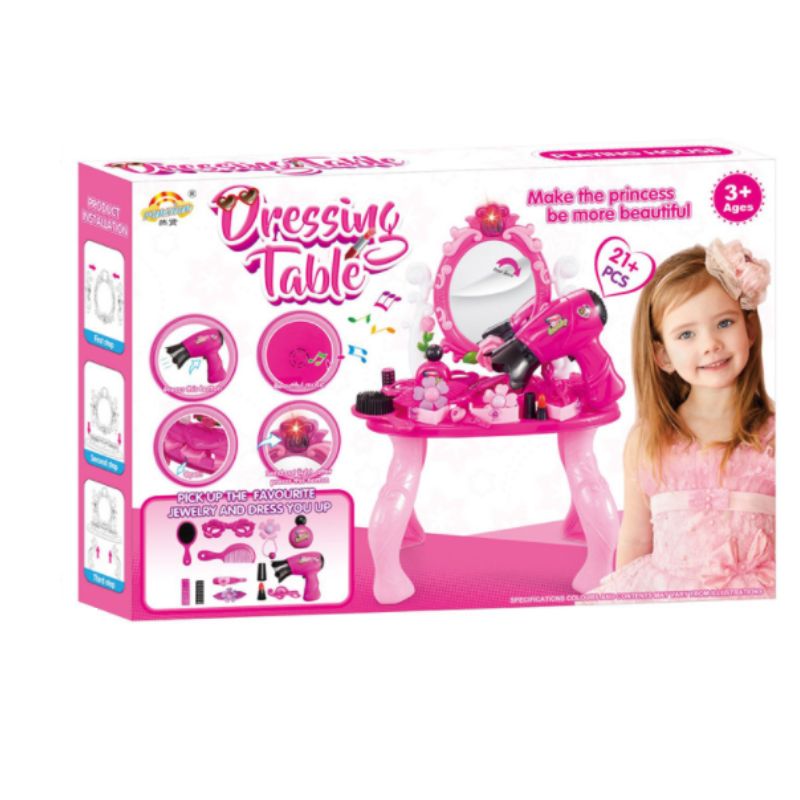 RX1700-6 Fashion Dressing Table Pretend Play Set For Kids - Madina Gift 