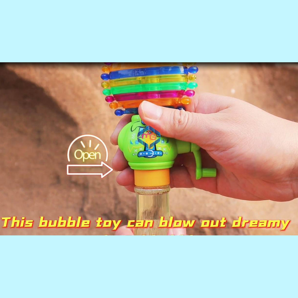 Funny 2 in 1 Bubble Rainbow Hand Spin Rotating Toy Candy