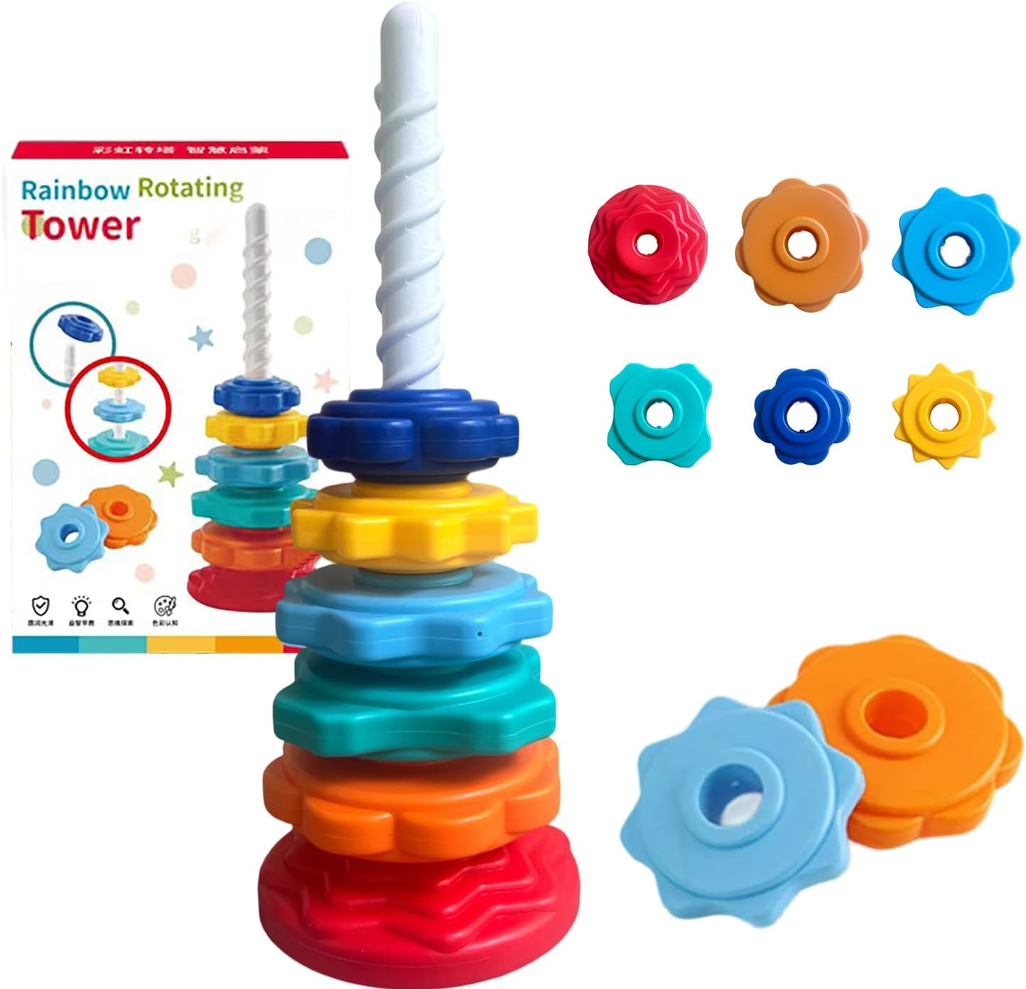 Rainbow Rotating Tower CLX-210 Spin, Stack & Learn Interactive Learning Toy For Kids Online in Pakistan Madina Gift