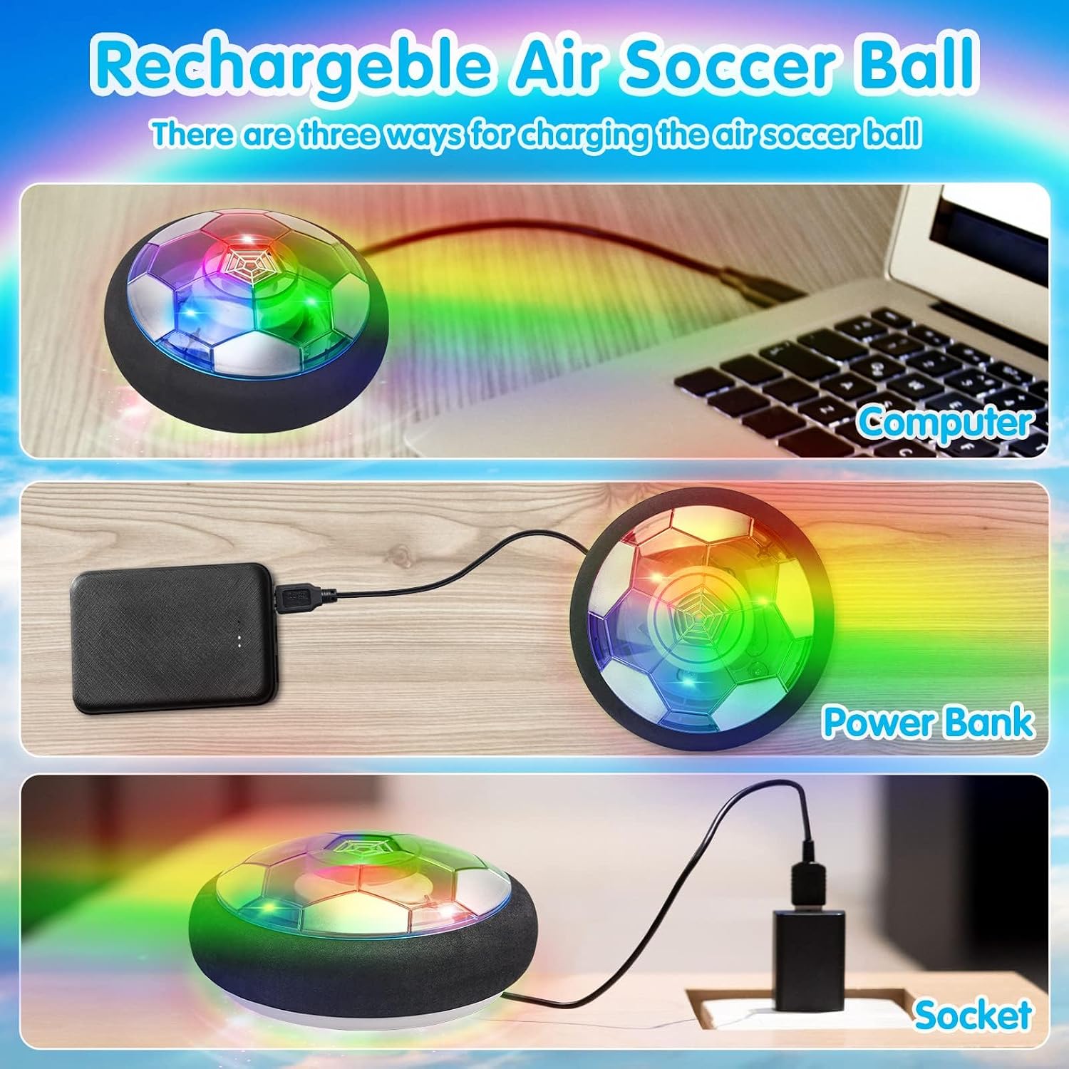 Rechargeable Hover Soccer Ball with LED Lights & Soft Foam Bumper Online in Pakistan Madina Gift