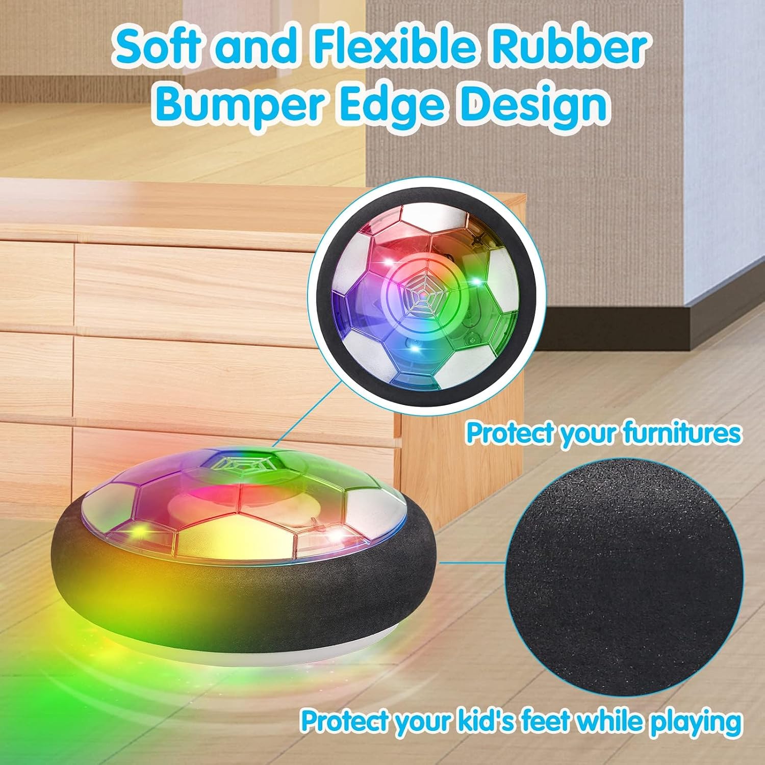 Rechargeable Hover Soccer Ball with LED Lights & Soft Foam Bumper Online in Pakistan Madina Gift