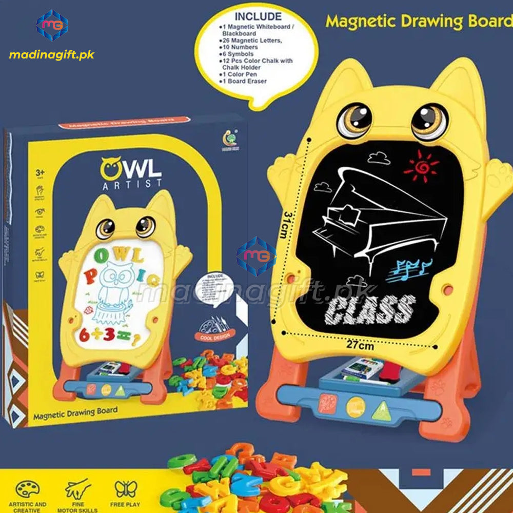 Owl Artist Magnetic Drawing Doodle - 3662 - Madina Gift