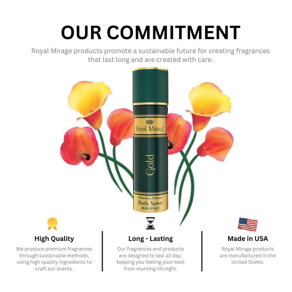 Royal Mirage Gold Body Spray
Royal Mirage Gold Body Spray offers a unisex scent for all occasions. USA