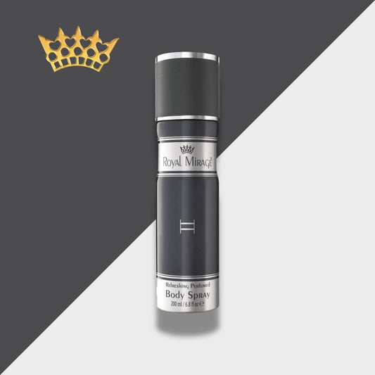 Royal Mirage II Body Spray
Transform your everyday routine with our refreshing Royal Mirage II Body Spray.