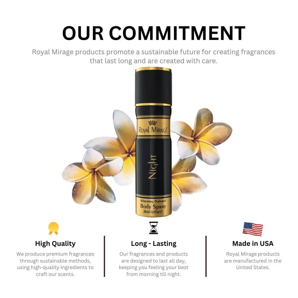 Royal Mirage Night Body Spray
Refresh your senses with our revitalizing Royal Mirage Night Body Spray. Madina Gift