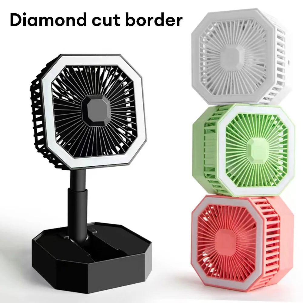 Mini Rechargeable Portable Electric Fan & Light - Madina Gift