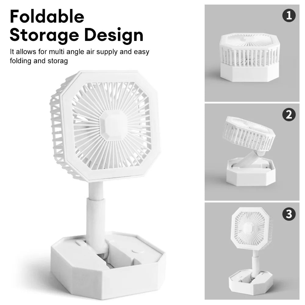 Mini Rechargeable Portable Electric Fan & Light - Madina Gift