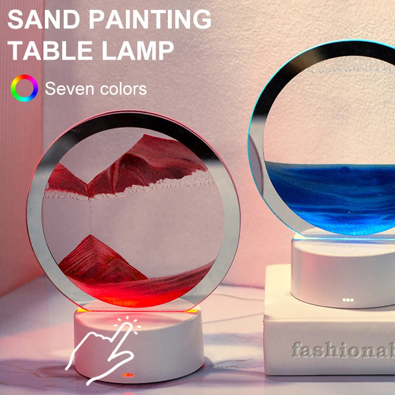 Quicksand Lamp Moving Sand Art Hourglass & LED Night Light Madina Gift