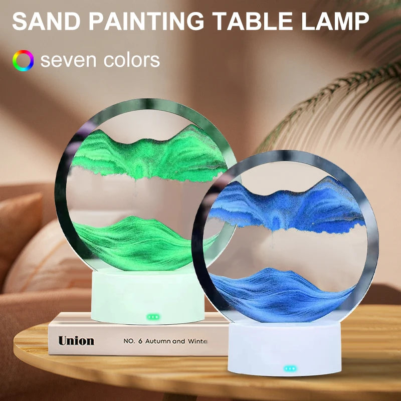 Quicksand Lamp Moving Sand Art Hourglass & LED Night Light Madina Gift
