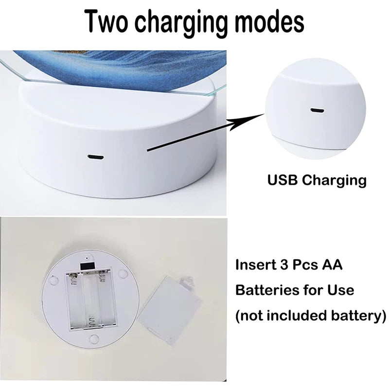 Quicksand Lamp Moving Sand Art Hourglass & LED Night Light Madina Gift