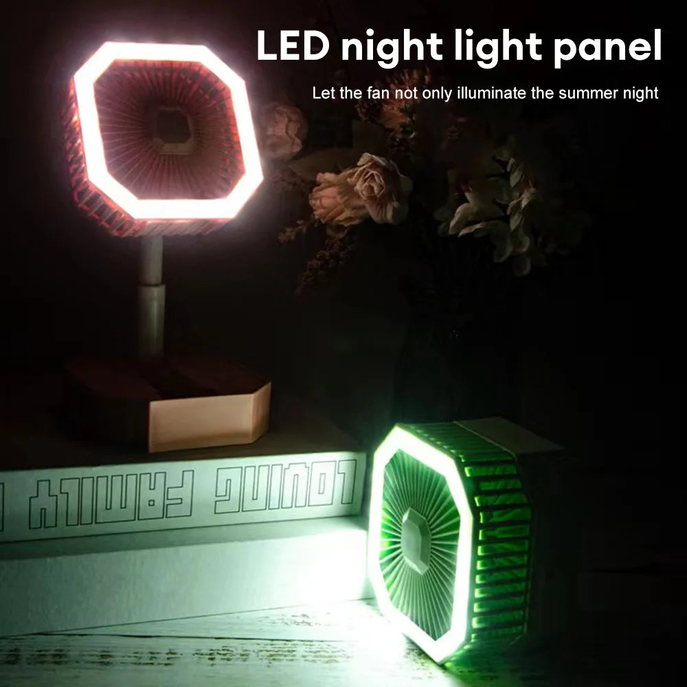 Mini Rechargeable Portable Electric Fan & Light - Madina Gift