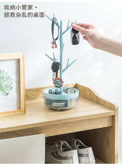 Standing Tree Branch Jewelry Organizer With Detachable Tray