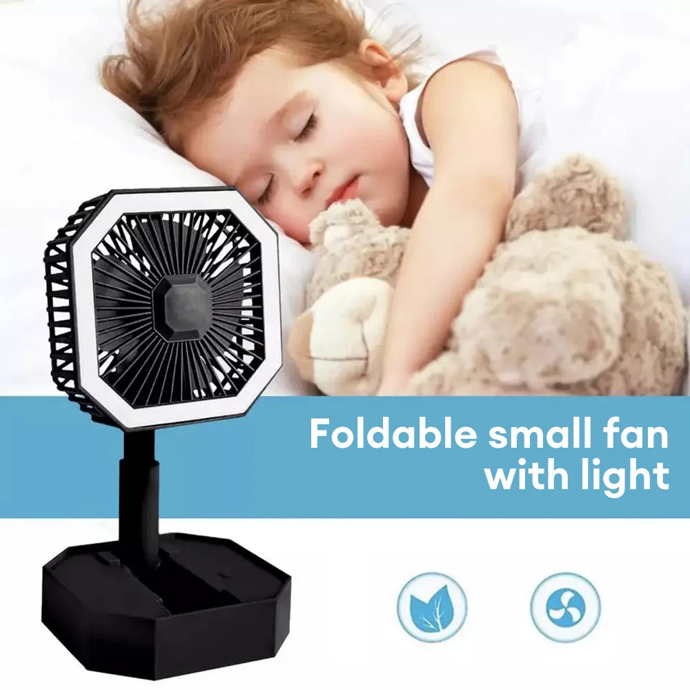 Mini Rechargeable Portable Electric Fan & Light - Madina Gift