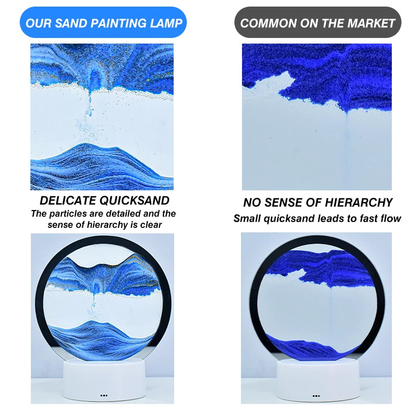 Quicksand Lamp Moving Sand Art Hourglass & LED Night Light Madina Gift