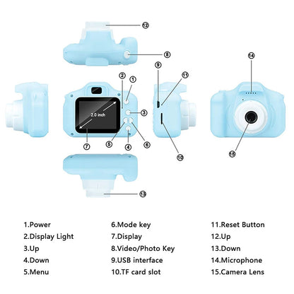 Kids Digital Camera 2.0 Inch Screen 1080P Video Recorder Camcorder & Language Switching For Children, Madina Gift