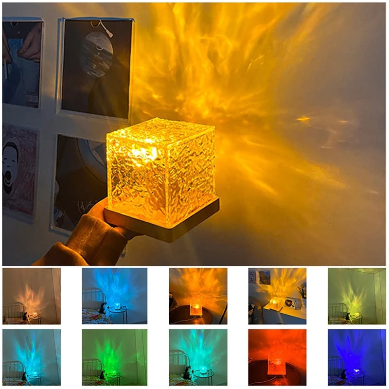 Water Ripple Night Light 16 Colors RGB Lamp - Madina Gift