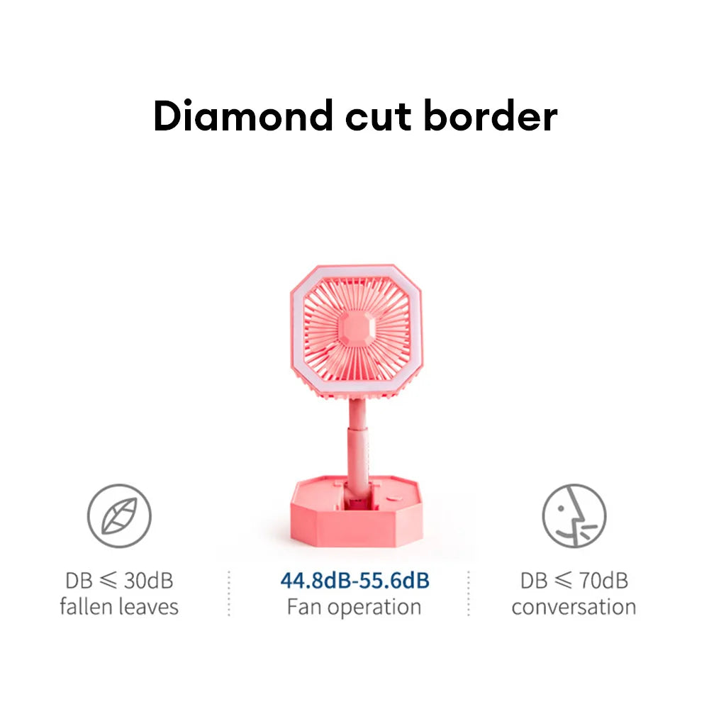 Mini Rechargeable Portable Electric Fan & Light - Madina Gift