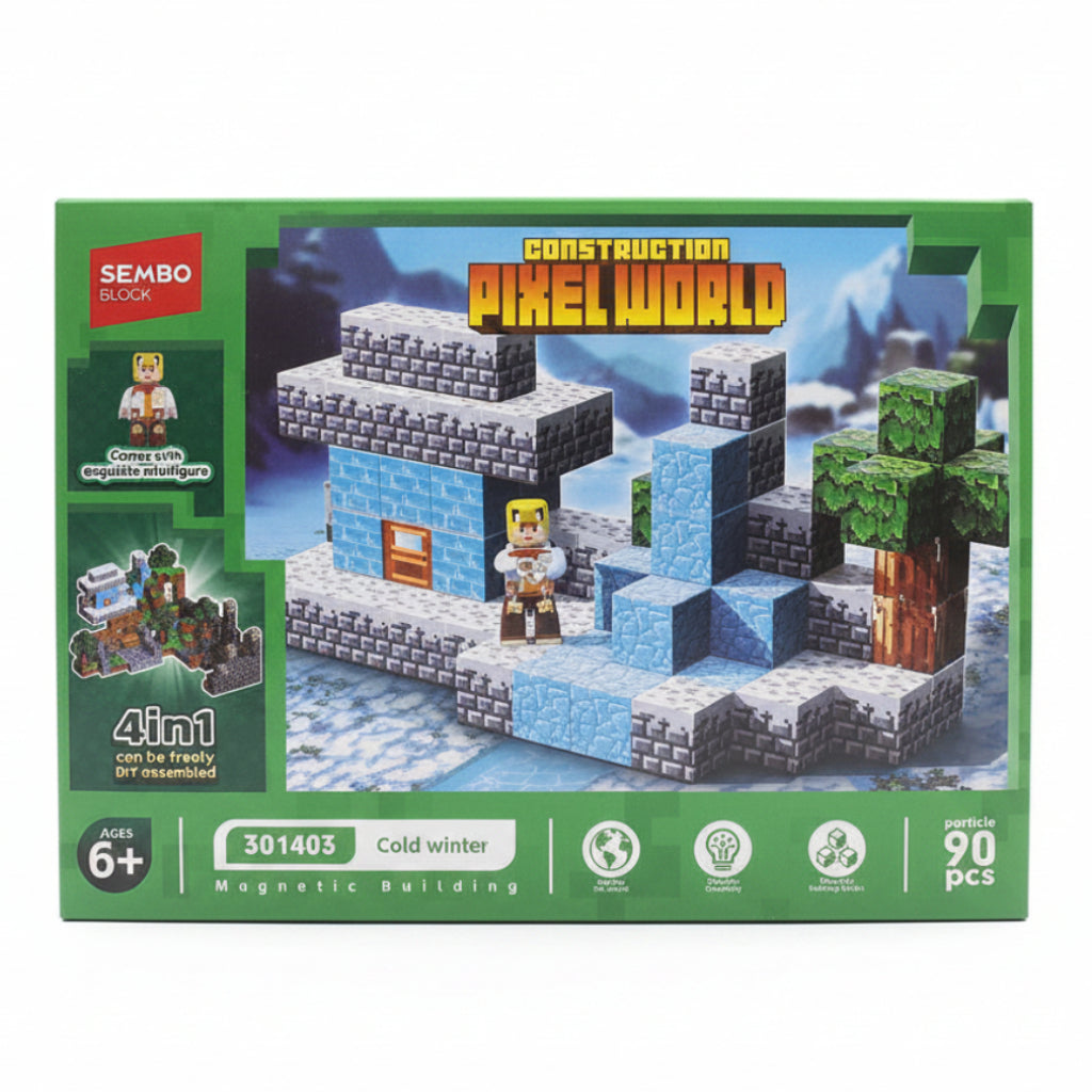 Sembo 301403 Block Pixel World Cold Winter Magnetic Building Set 90 Pcs Online in Pakistan Madina Gift 