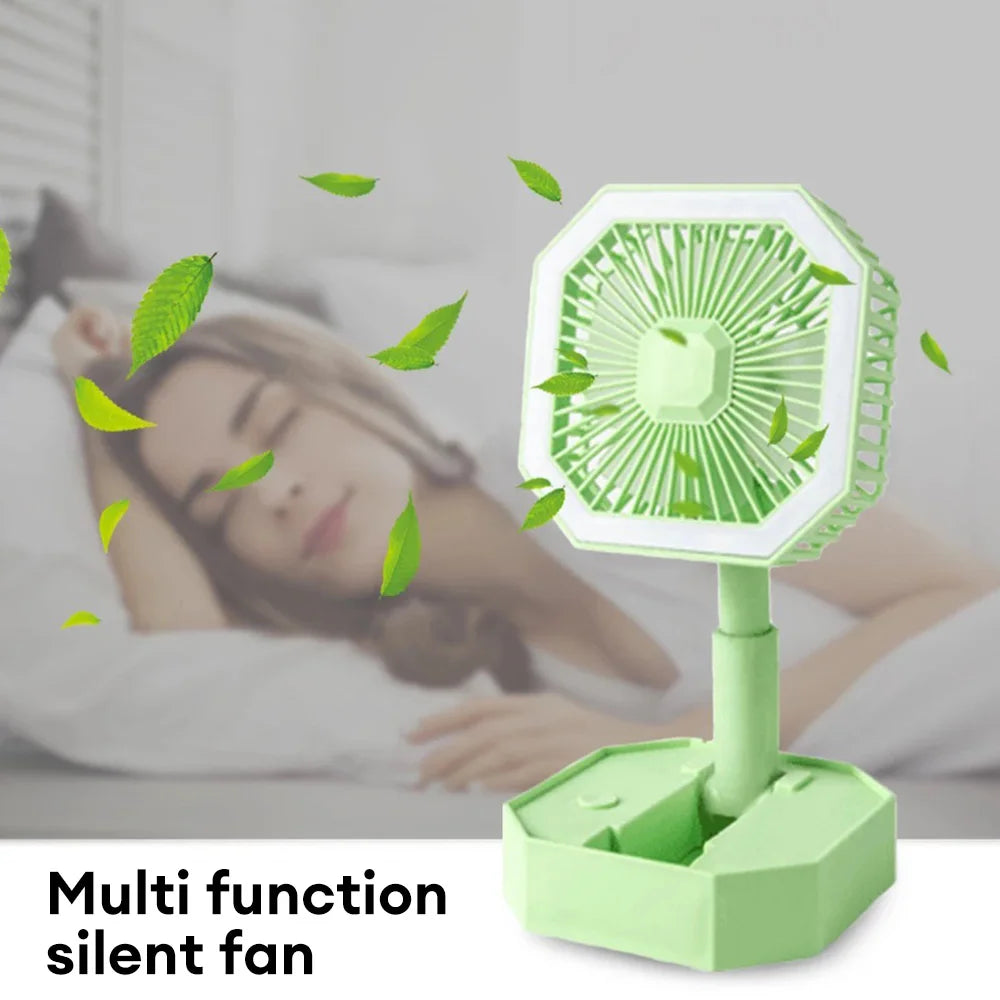 Mini Rechargeable Portable Electric Fan & Light - Madina Gift