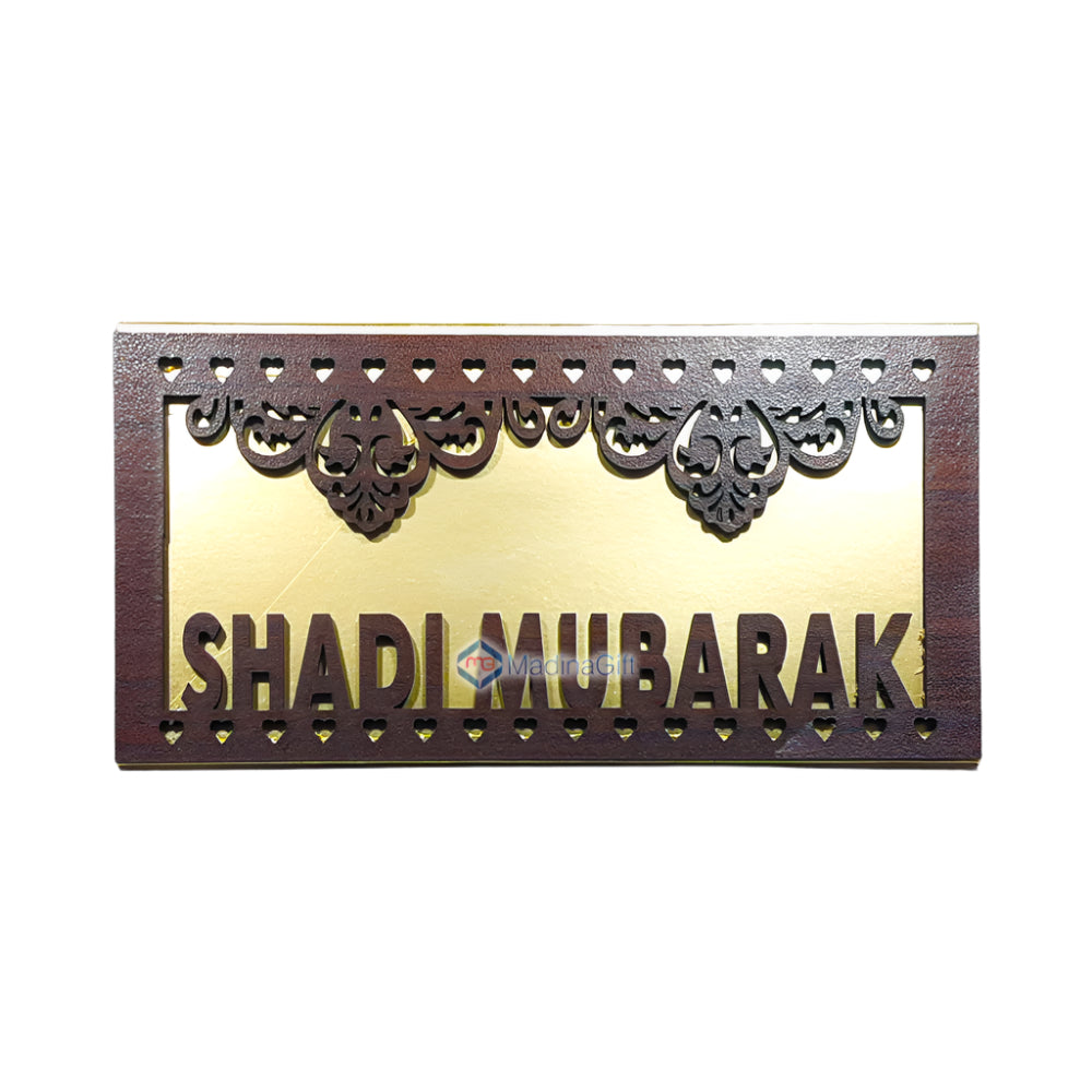 Shadi Mubarak Wooden Money Envelope Madina Gift