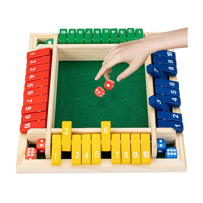 Shut The Box Multi Sided Dice Number Wooden Multicolor Board Game Madina Gift