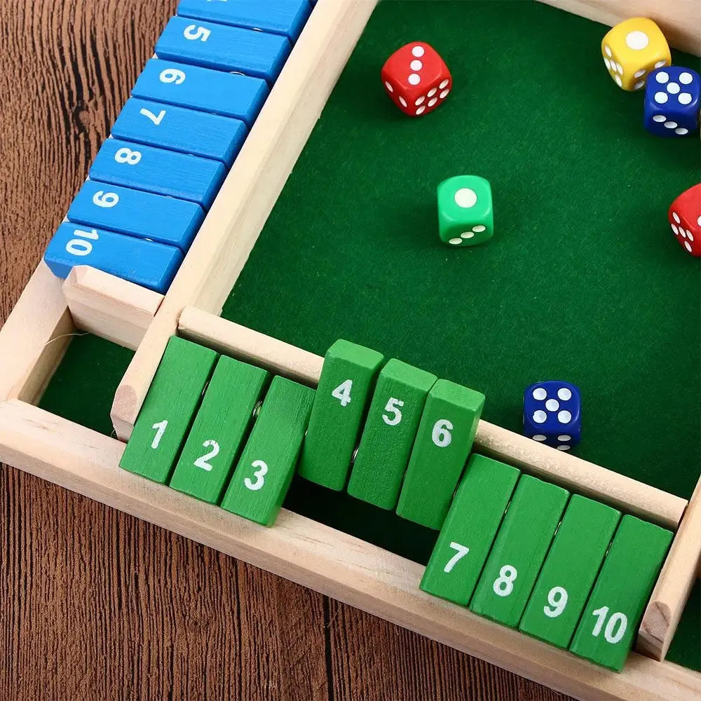 Shut The Box - Multi Sided Dice Number Wooden Board Game