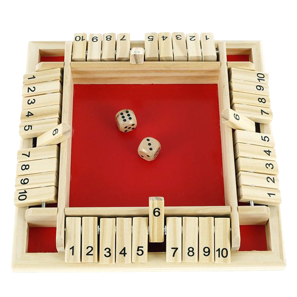 Shut The Box Wooden Board Dice Game