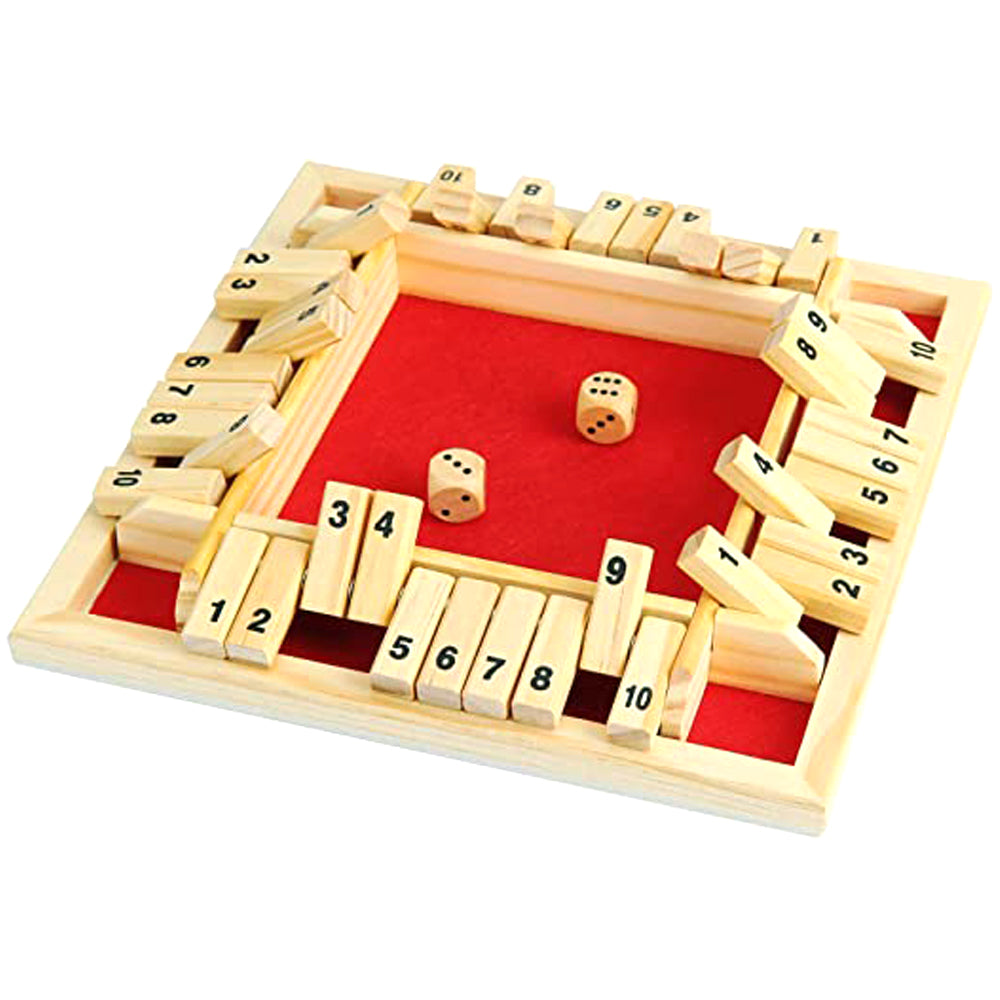 Shut The Box Wooden Board Dice Game