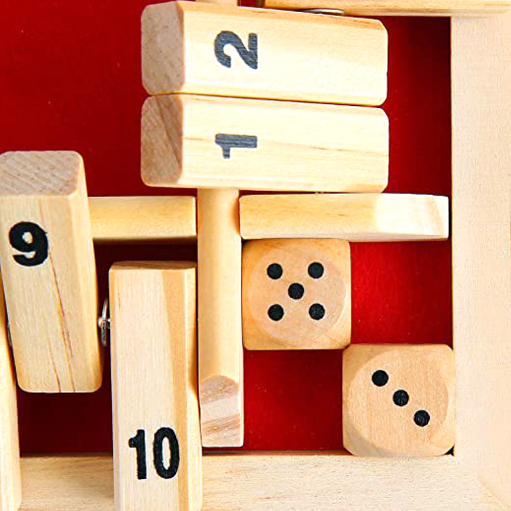 Shut The Box Wooden Board Dice Game