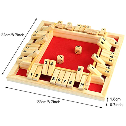 Shut The Box Wooden Board Dice Game