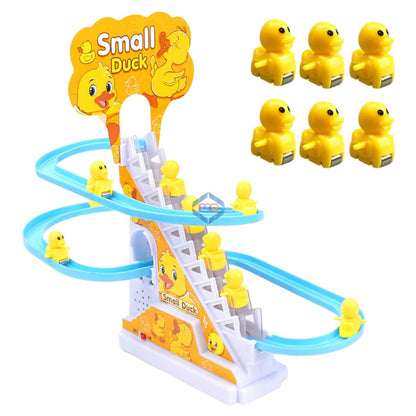 Electric Small 6 Ducks Climbing Stairs Toy - 3302 - Madina Gift