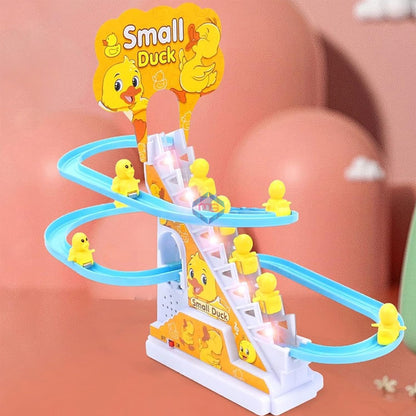 Electric Small 6 Ducks Climbing Stairs Toy - 3302 - Madina Gift