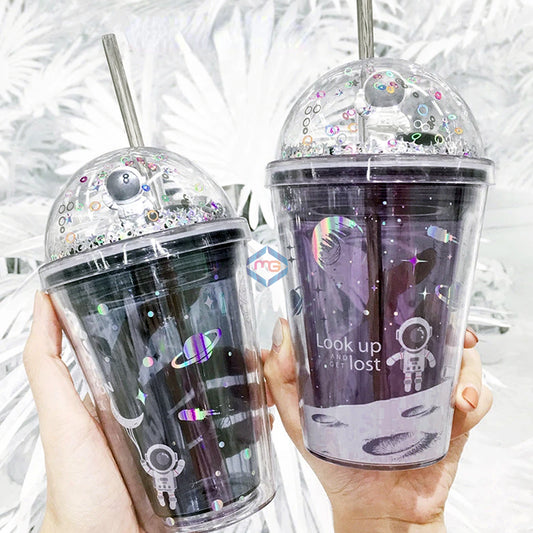 Cute Astronaut Galaxy Sippers - 380 ML - Madina Gift