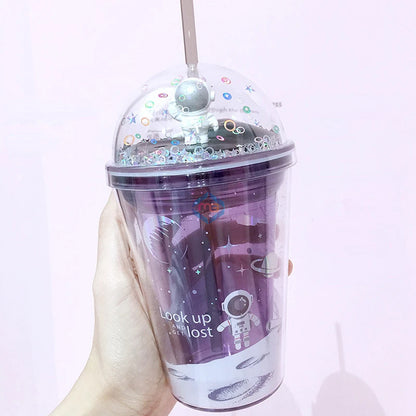 Cute Astronaut Galaxy Sippers - 380 ML - Madina Gift