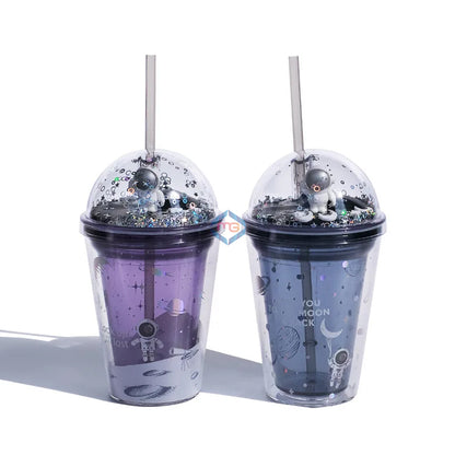 Cute Astronaut Galaxy Sippers - 380 ML - Madina Gift