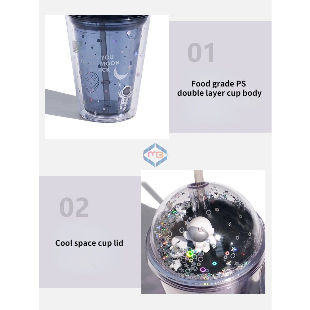 Cute Astronaut Galaxy Sippers - 380 ML - Madina Gift