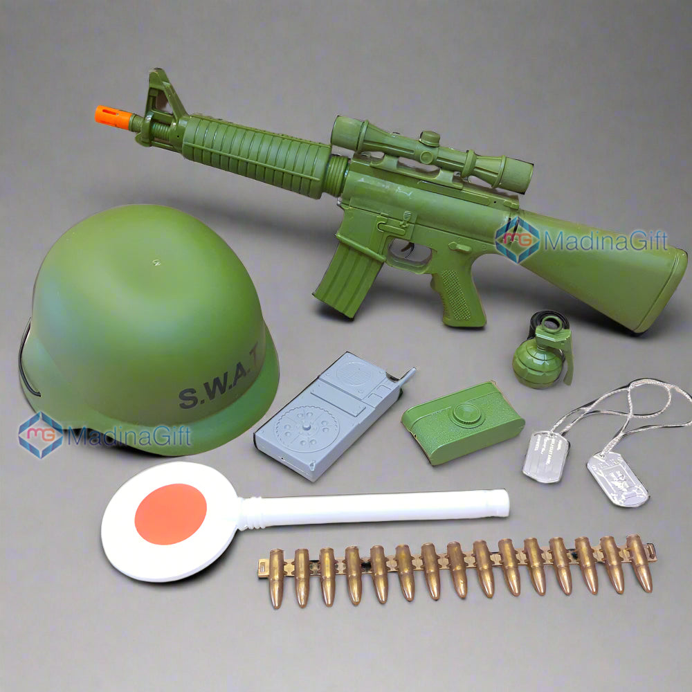 SWAT Special Forces Heroes Go 88555 Army Combat Force 7-Piece Playset with Toy Gun, Camera & Accessories Online in Pakistan Madina Gift