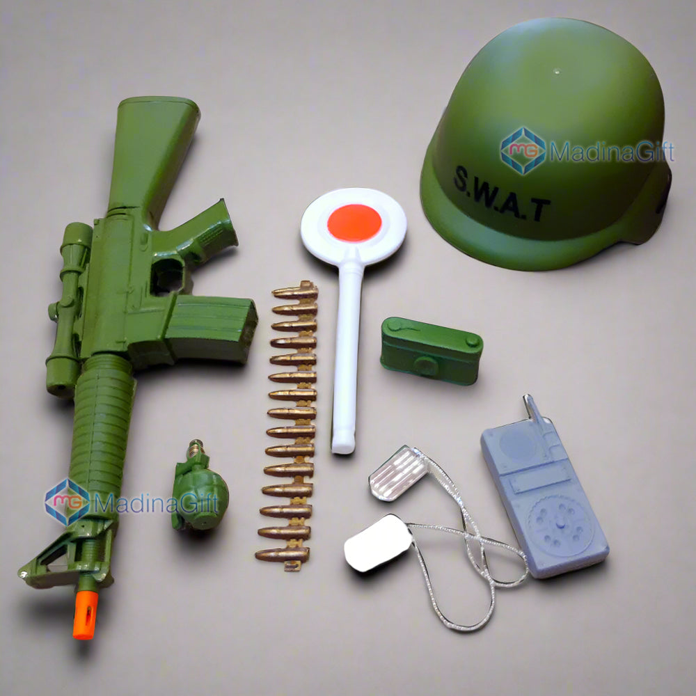 SWAT Special Forces Heroes Go 88555 Army Combat Force 7-Piece Playset with Toy Gun, Camera & Accessories Online in Pakistan Madina Gift